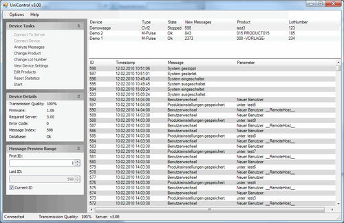 Software OPC - Pulsotronic-Anlagentechnik GmbH - per reportistica / configurazione / di stoccaggio