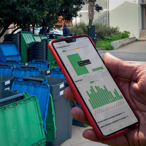 Sistema di distribuzione per cassonetto dei rifiuti - Junker Action - ALTARES SRL