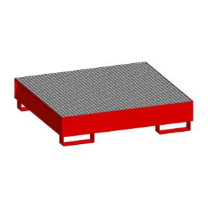 Vasca di raccolta per fusti - SECURETANK M series - PLASTIC PROGET EUROPEAN SRL - in acciaio / con griglia zincata