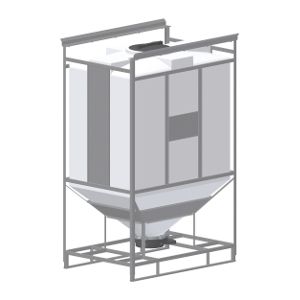 Serbatoio di stoccaggio - KONIKO VD series - PLASTIC PROGET EUROPEAN SRL - per solidi / per polveri / rettangolare