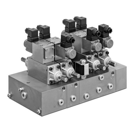 Distributore idraulico con piastra girevole - MEV series - Fluitronics GmbH - a cassetto / pilota / 4/3