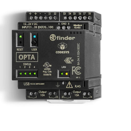 Relè programmabile a 8 I - 8A04 series - FINDER S.p.A. con unico socio - ingressi analogici / ingressi digitali / su rete Ethernet
