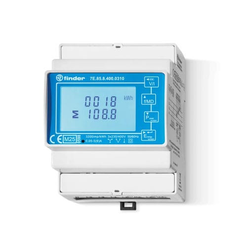 Contatore di energia elettrica trifase - 7E85 series - FINDER S.p.A. con unico socio - su guida DIN / RS-485 / programmabile