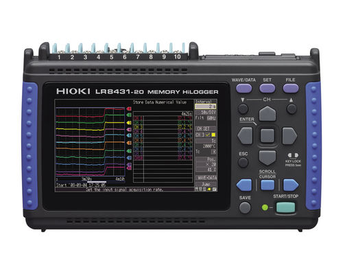Registratore di dati di tensione - 10ch, ±100 mV - ±60 V, 200°C - 2000°C | LR8431-20 - HIOKI E.E. CORPORATION - USB / con display LCD / programmabile