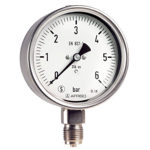 Manometro con quadrante - RF63SiGly D802 - AFRISO-EURO-INDEX - G 1/4 / G 1/2 / in acciaio inossidabile