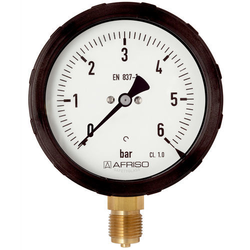 Manometro con quadrante - RF100ISR D101 - AFRISO-EURO-INDEX - in vetro / in plastica / in ottone