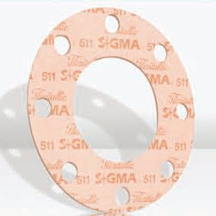 Foglio di guarnizione PTFE - Sigma 511 - Flexitallic - con flangia / per applicazioni chimiche