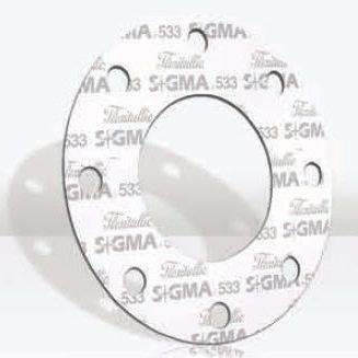 Foglio di guarnizione PTFE - Sigma 533 - Flexitallic - con flangia / per applicazioni chimiche
