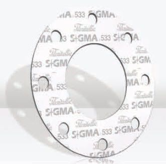 Foglio di guarnizione PTFE - Sigma 588 - Flexitallic - con flangia / per applicazioni chimiche