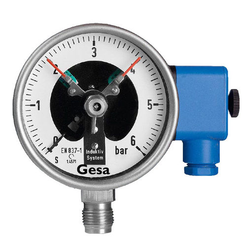 Manometro con contatto elettrico - M0306C series - GESA TERMOMETROS - relativo / a secco / con flangia