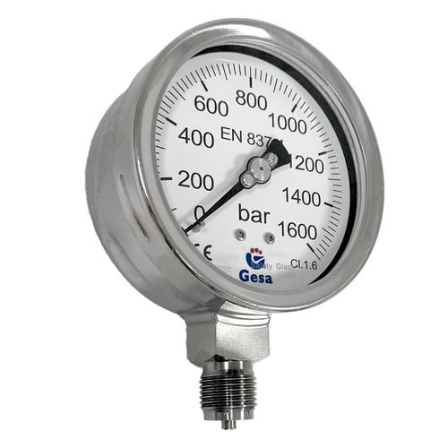 Manometro con quadrante - M1600BD100R1600BR2SGE - GESA TERMOMETROS - BSP 1/4 / BSP 1/2 / in vetro