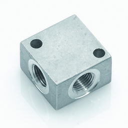 Manifold a 2 vie - 124  - ITV - in ottone nichelato / idraulico / pneumatico