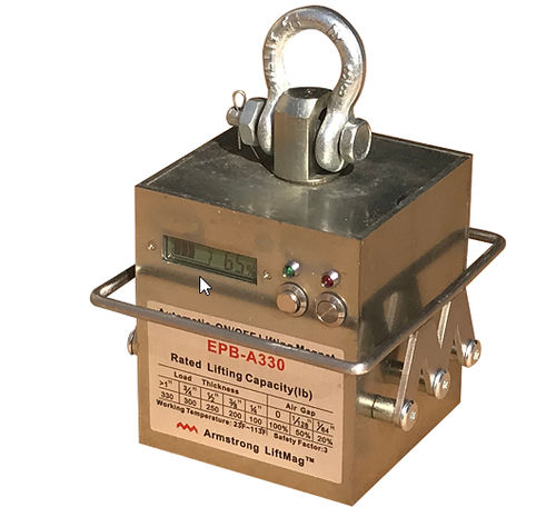 Elettromagnete di sollevamento a commutazione elettrica - EPB-A330 - Armstrong Magnetics Inc. - per lamiera / portatile / a batteria