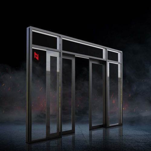 Porta scorrevole - naffco - in acciaio / vetrata / per interno
