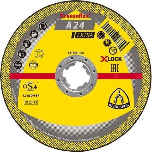 Disco da taglio per metallo - A24Ex X-Lock - KLINGSPOR - per ghisa / per metalli non ferrosi / per acciaio