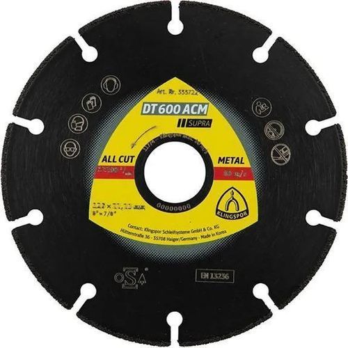 Disco da taglio per pietra - DT 600 ACM Supra - KLINGSPOR - per calcestruzzo / per ceramica / per cemento