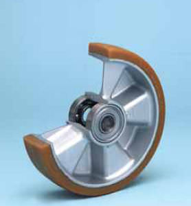 Ruota con fascia - PE series - WICKE - rivestita con vernice poliuretanica / in alluminio / per carichi pesanti