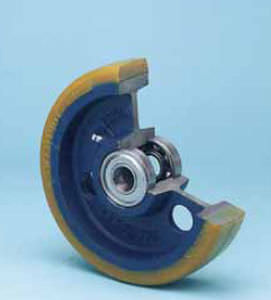 Ruota con fascia - VG series - WICKE - rivestita con vernice poliuretanica / in ghisa / per carichi pesanti