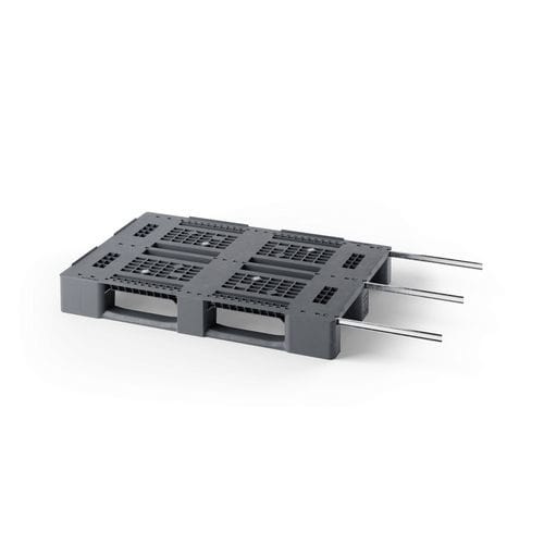 Pallet in plastica riciclata - Eco E5.2 (OD-3R-3M) - Cabka - in metallo / ISO / per carichi medi