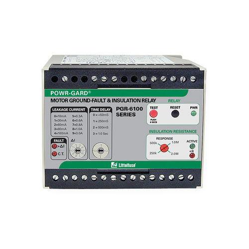 Relè di protezione con dispersione a terra - PGR-6100 series - Littelfuse - di isolamento / 1NA/NC / per motore elettrico