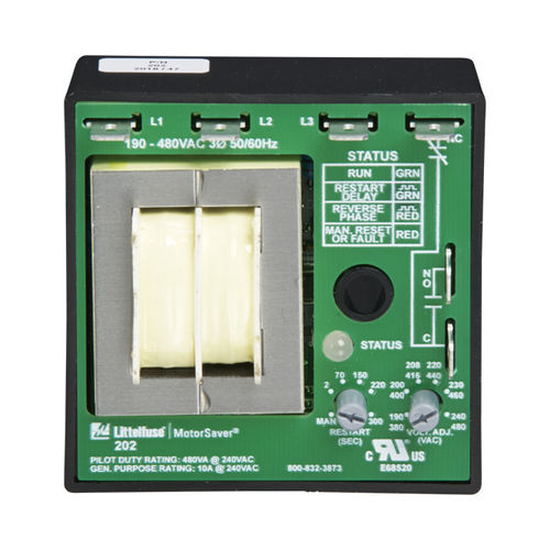 Relè di sorveglianza di tensione - 202 series - Littelfuse - 1NA/NC / trifase / per motore elettrico