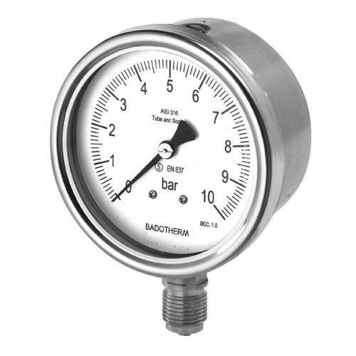 Manometro con quadrante - BDT20 series - Badotherm Group - filettato / in acciaio inossidabile / a tubo Bourdon