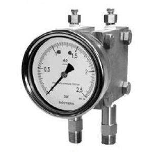 Manometro differenziale - BDT13 series - Badotherm Group - con quadrante / filettato / in acciaio inossidabile