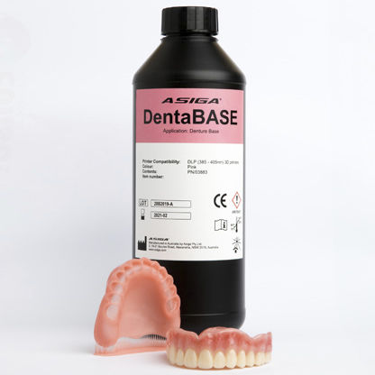 Resina per stampante 3D polimerica - DentaBASE - ASIGA - rosa / odontoiatrica