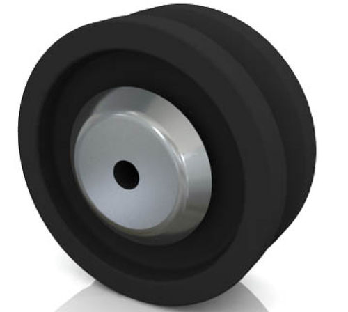 Ruota con fascia - CV series - Darcor - in gomma / per macchina da cantiere / a scanalature