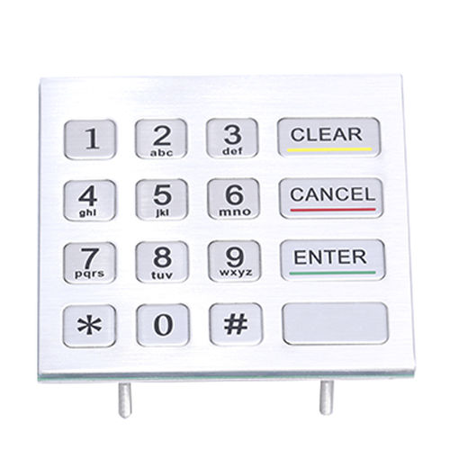 Tastiera numerica 16 tasti - CT-KPS04-16-TM - NingBo ChenTe electronics Technologies Co.,Ltd - ad incastro / in acciaio inossidabile / IP65