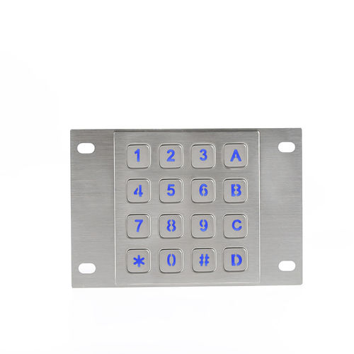 Tastiera numerica 16 tasti - CT-KPS03-16-RM-BL - NingBo ChenTe electronics Technologies Co.,Ltd - ad incastro / in acciaio inossidabile / IP65