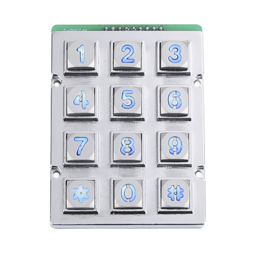Tastiera numerica 12 tasti - CT-KPZ04-12-RM-BL - NingBo ChenTe electronics Technologies Co.,Ltd - ad incastro / in metallo / USB