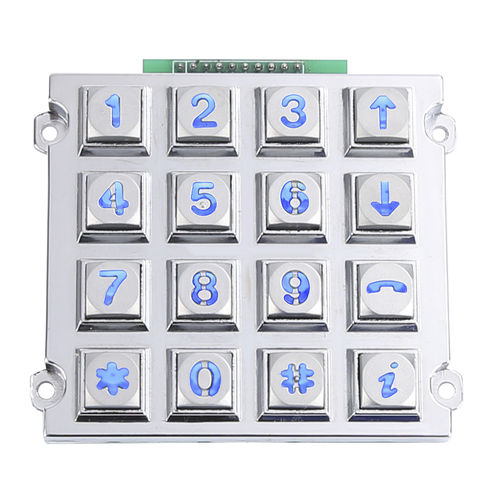 Tastiera numerica retroilluminata - CT-KPZ02-16-RM-BL - NingBo ChenTe electronics Technologies Co.,Ltd - 16 tasti / ad incastro / in metallo