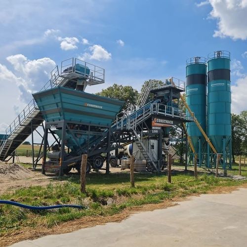 Centrale di betonaggio mobile - CONSTMACH Concrete Plants & Crushers - compatto / automatico / monoasse