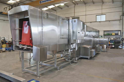 Macchina di lavaggio per cassette - Mimasa Washing Technologies - ad acqua / per contenitore IBC / rinforzata