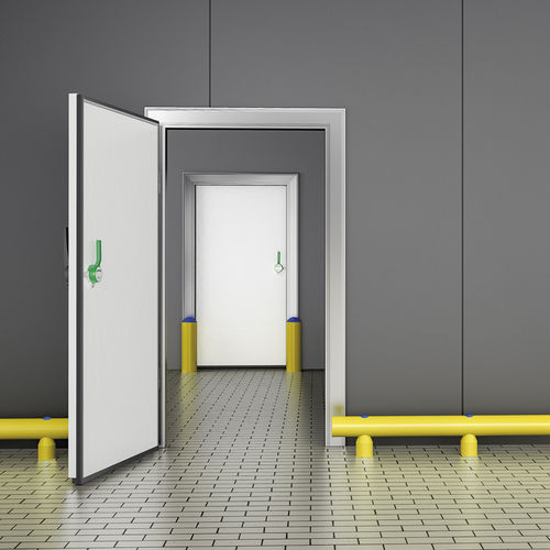 Porta con cerniera - S220GD series - PANELCHOK - in acciaio inossidabile / in polietilene / per cella frigorifera