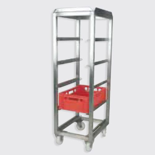 Carrello da trasporto - 110.61 series - Eberhardt GmbH - in acciaio inossidabile / a ripiani / per contenitori Euro