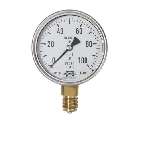 Manometro analogico - KP 100 series - Heinz Marchel GmbH & Co. KG - filettato / R 1/2 / in acciaio inossidabile