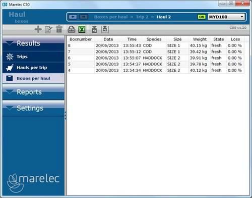 Software di regolazione - C50 - MARELEC Food Technologies BVBA - marino / Windows