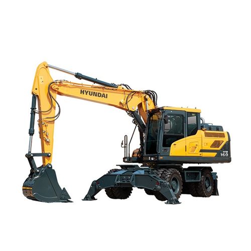 Miniescavatore - HW160 - HYUNDAI HEAVY INDUSTRIES - su ruote / diesel / per cantiere di costruzione