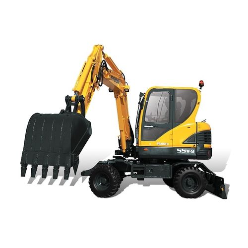 Miniescavatore - R55W-9 - HYUNDAI HEAVY INDUSTRIES - su ruote / diesel / per cantiere di costruzione