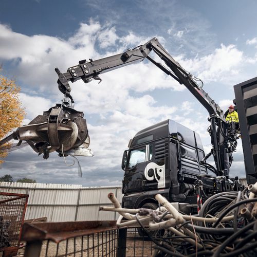 Gru montata su camion - 1250RZ series - Hiab - con braccio / pieghevole / per movimentazione di rottami metallici