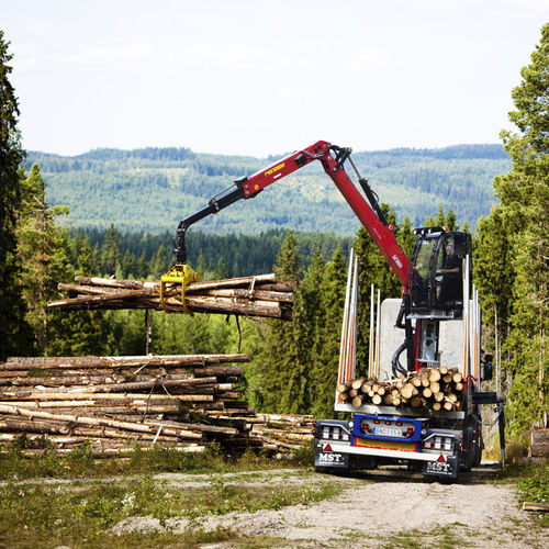 Gru forestale con braccio articolato - 1188S series - Hiab - su autotelaio