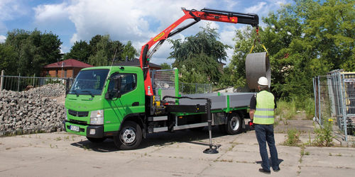 Gru montata su camion - PK 5.501 SLD 5 - Palfinger - pieghevole / per cantiere / di sollevamento