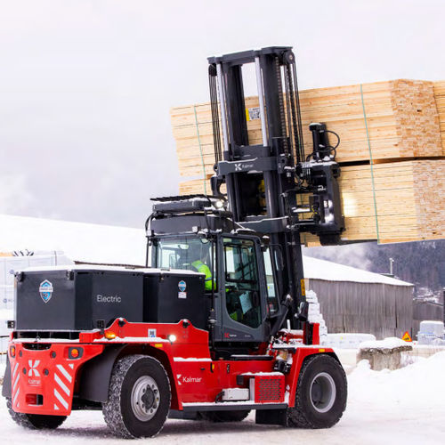 Carrello elevatore elettrico - Kalmar - con conducente seduto / da trasporto / di carico
