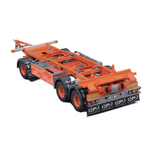 Rimorchio per contenitore - 010x series - AJK NV - per rifiuti / a 3 assi / trainato