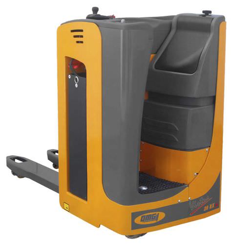 Transpallet elettrico - VIRTUS 20 RX ac - OMG S.p.A. - con seduta laterale / multifunzione / di carico