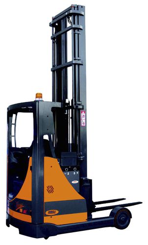 Carrello elevatore retrattile elettrico - NEOS II 20 ac - OMG S.p.A. - con seduta laterale / per movimentazione / compatto