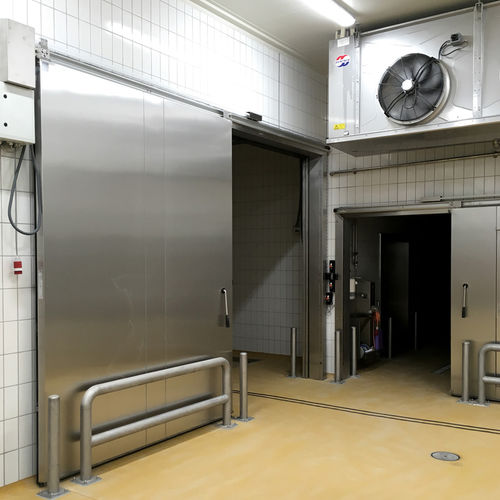 Porta scorrevole - Door System A/S - in acciaio / per interno / per cella frigorifera