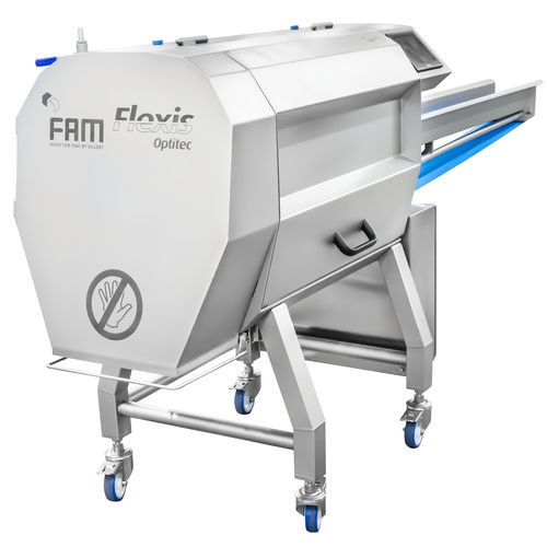 Affettatrice per frutta e verdura - Flexis Optitec - FAM nv - automatica / a coltelli / da terra